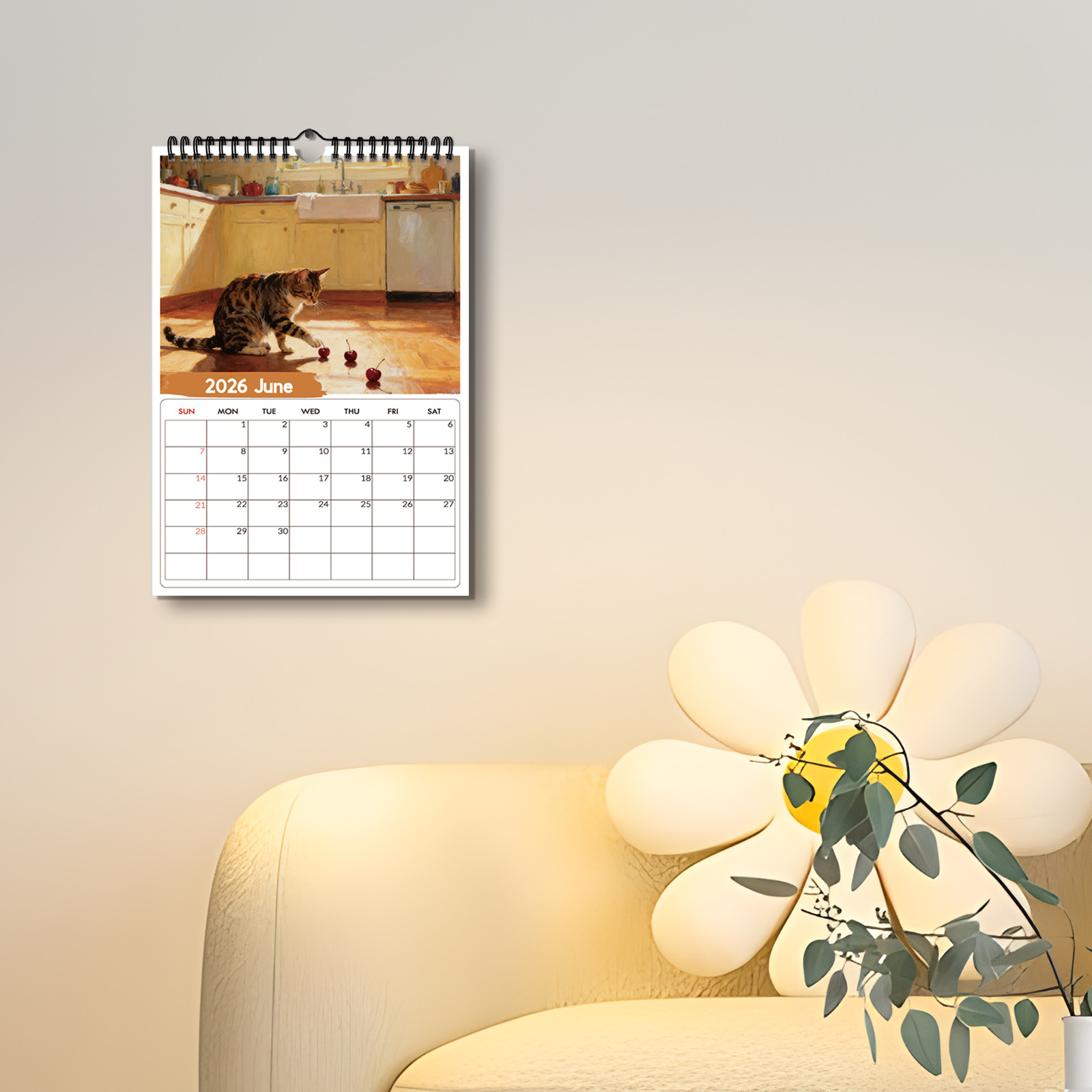 1PC 2026 Wall Calendar, Window - مراجعة Home Office With View وسعره