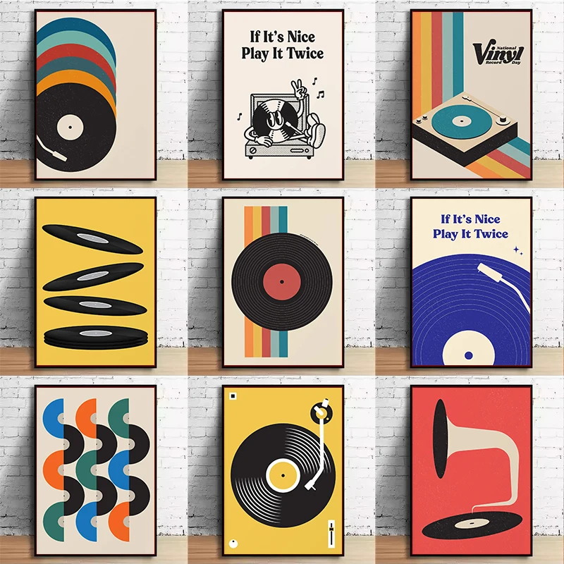 Mid Century Vinyl Record Canva - مراجعة Home Office Youtube وسعره