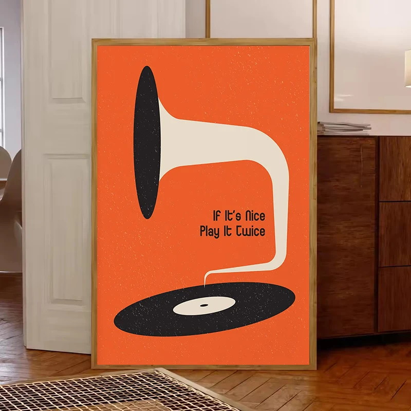 Mid Century Vinyl Record Canva - مراجعة Home Office Youtube وسعره