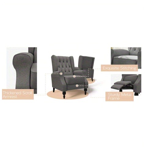 Cozy Tufted Push-Back Recliner - مراجعة Home Office With Sofa وسعره