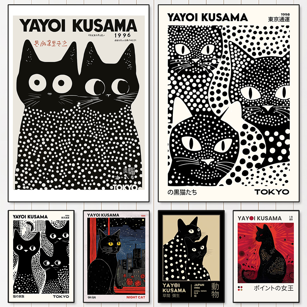 Yayoi Kusama Black Cats Series - مراجعة Home Office Youtube وسعره