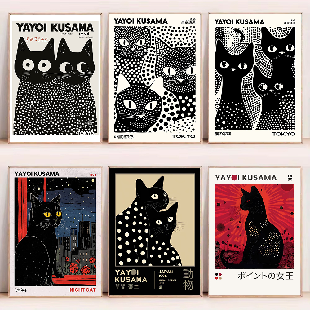 Yayoi Kusama Black Cats Series - مراجعة Home Office Youtube وسعره
