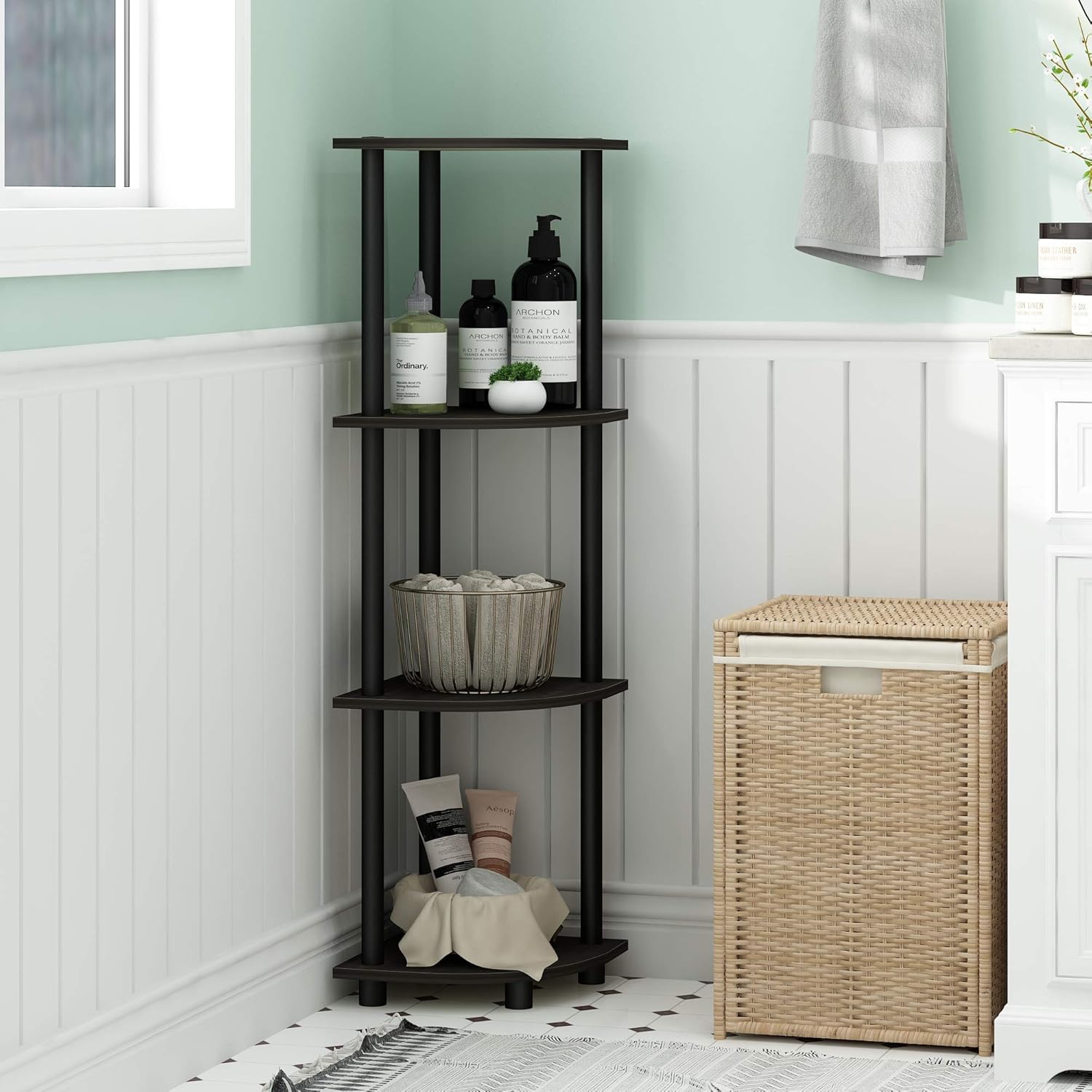 4-Tier Corner Shelf for Small  - مراجعة Home Office With Bookshelves وسعره