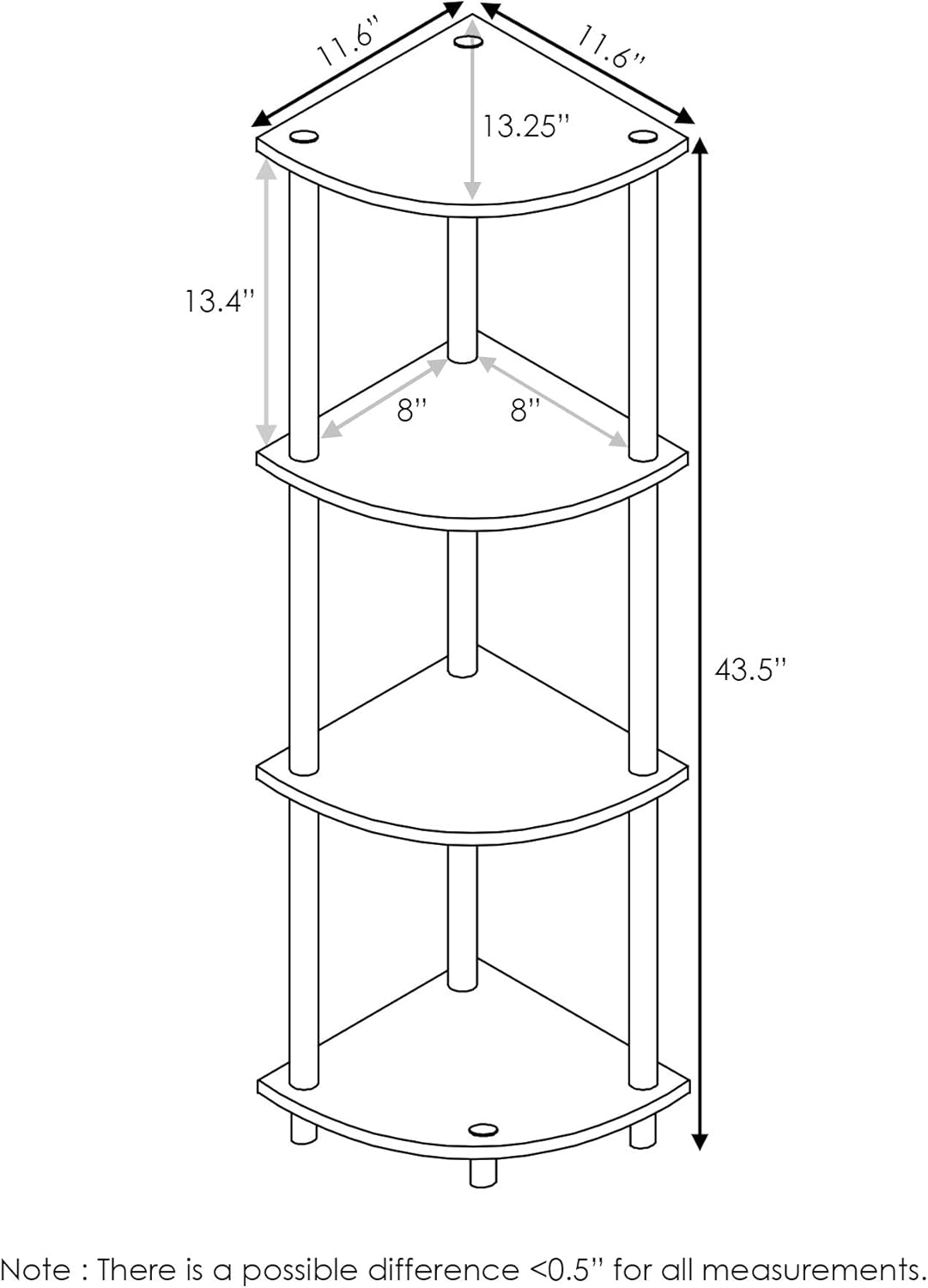 4-Tier Corner Shelf for Small  - مراجعة Home Office With Bookshelves وسعره