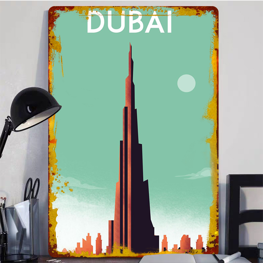 Dubai Skyline Metal Wall Art B - مراجعة Home Office Dubai وسعره