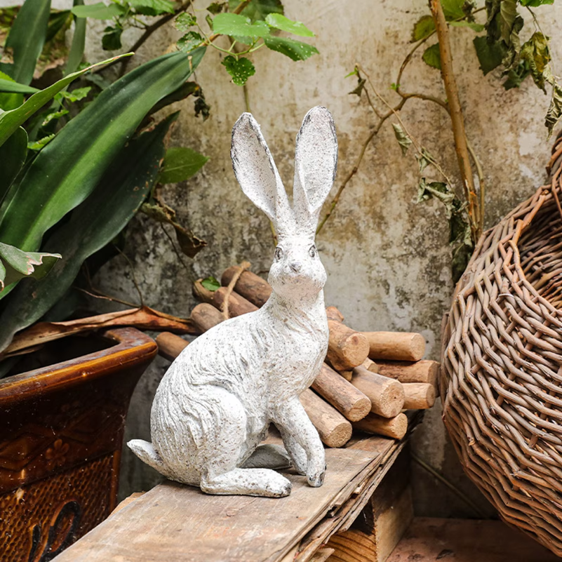 2Pcs Garden Statues Rabbit Sta - مراجعة Home Office With Bookshelves وسعره
