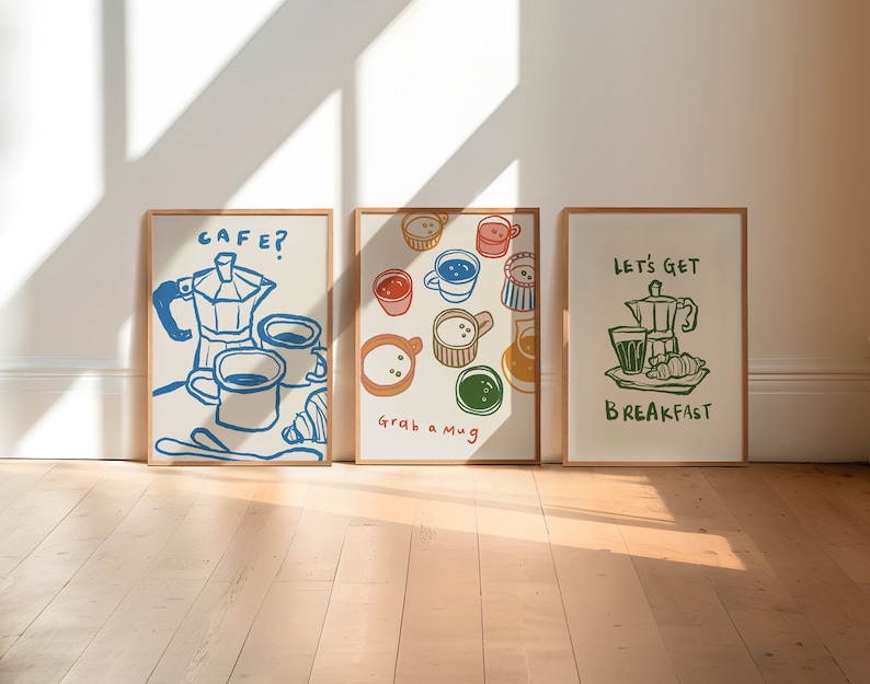 Set of 3 Modern Cafe Canvas Pr - مراجعة Home Office Youtube وسعره