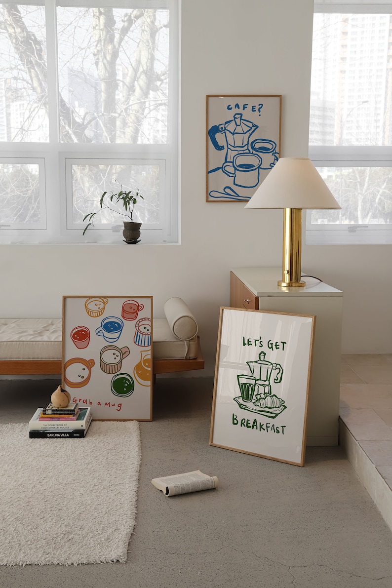 Set of 3 Modern Cafe Canvas Pr - مراجعة Home Office Youtube وسعره