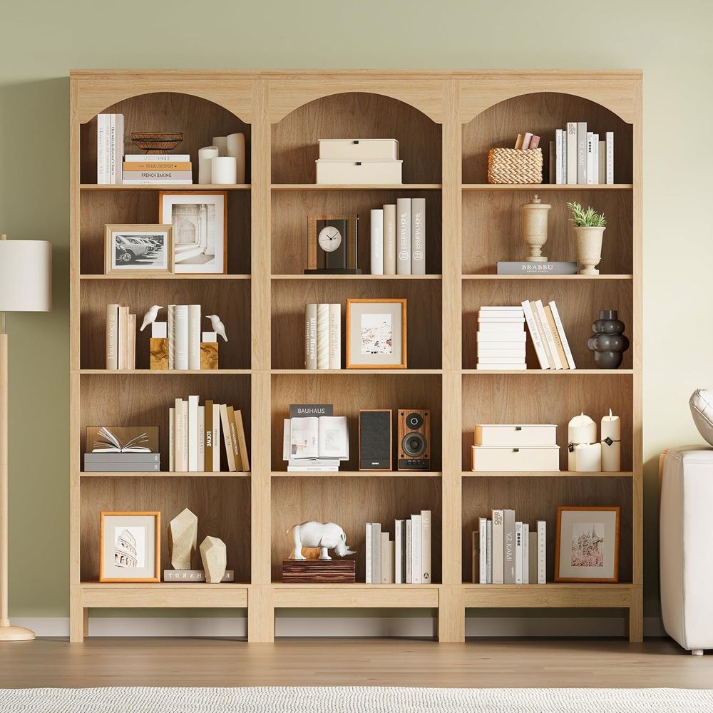5-Tier Arched Wood Bookshelf,  - مراجعة Home Office With Bookshelves وسعره
