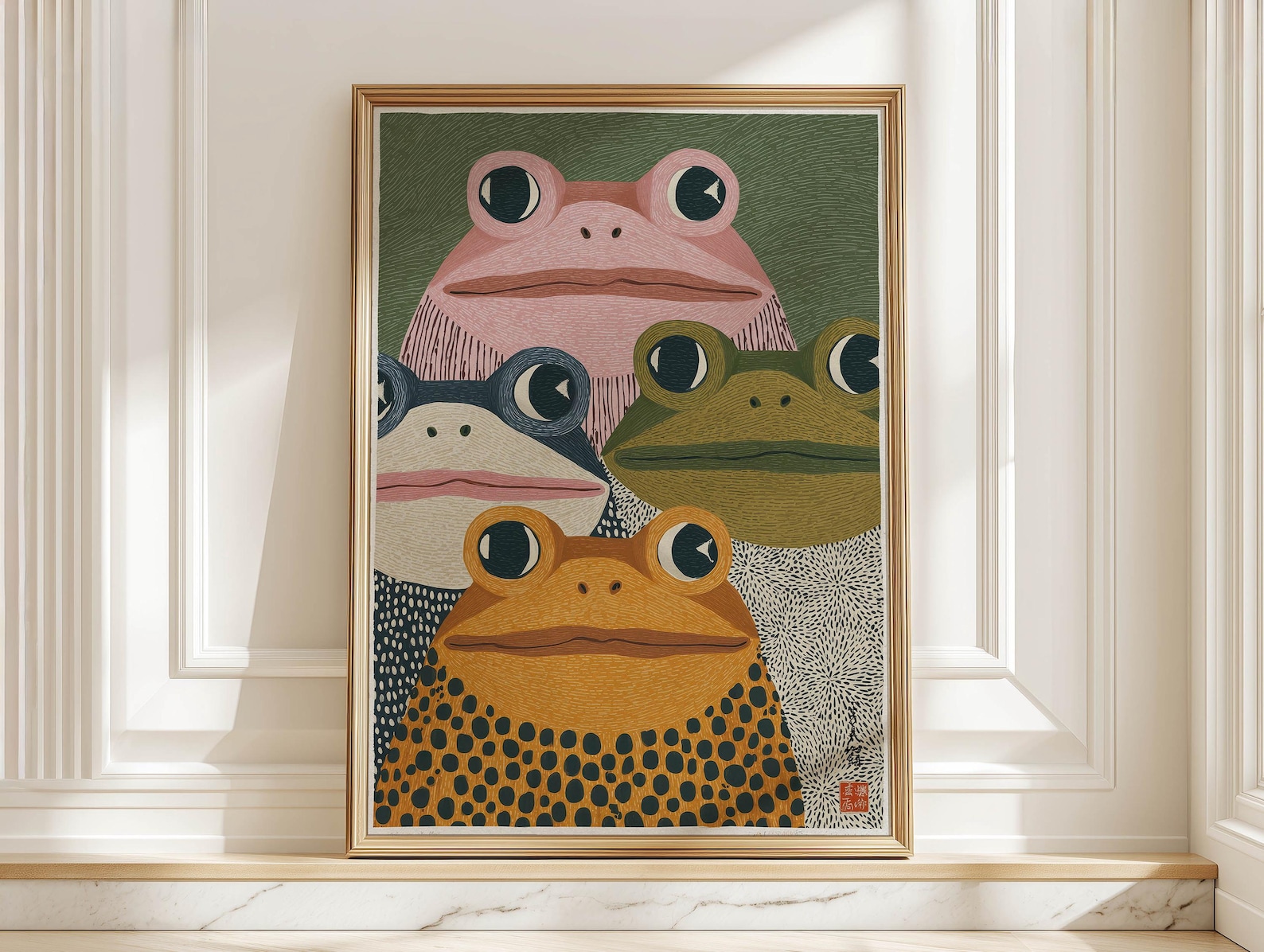 Modern Japanese Frog Art Print - مراجعة Home Office Youtube وسعره