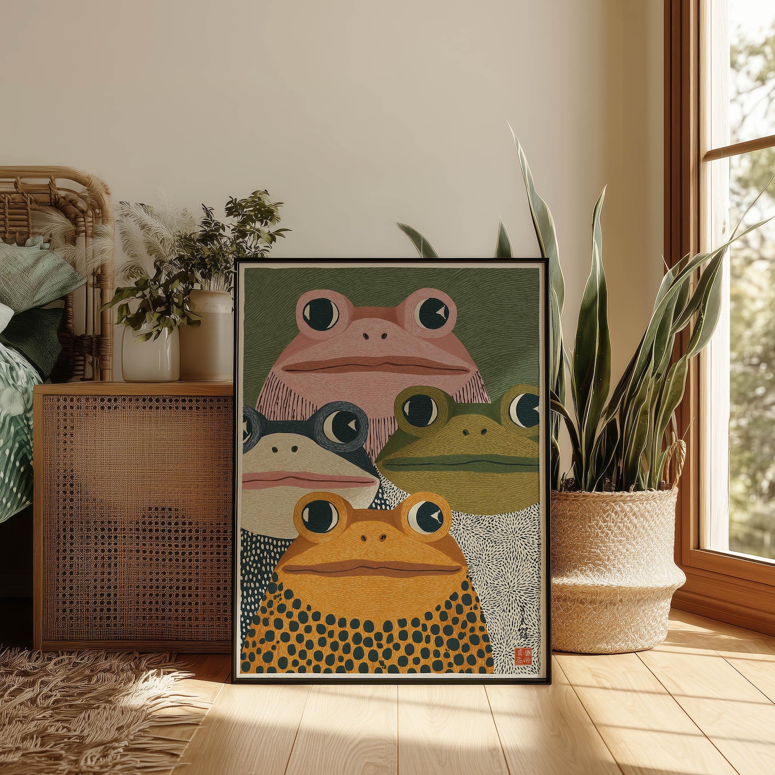 Modern Japanese Frog Art Print - مراجعة Home Office Youtube وسعره
