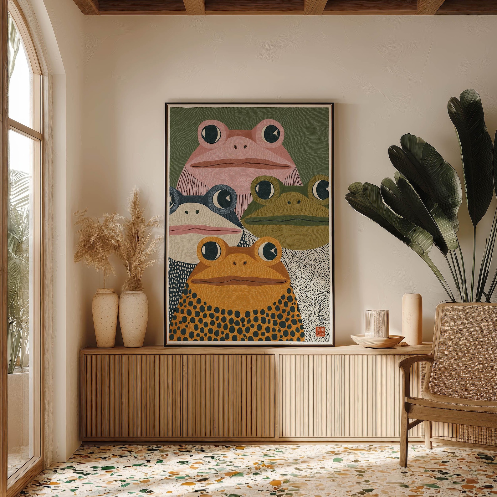 Modern Japanese Frog Art Print - مراجعة Home Office Youtube وسعره