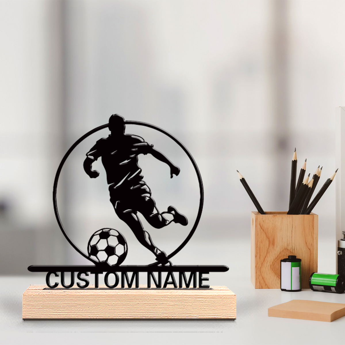 Custom Soccer Player Metal Sta - مراجعة Home Office Design وسعره