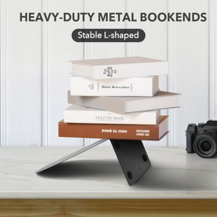Metal Book Ends for Shelves -  - مراجعة Home Office With Bookshelves وسعره
