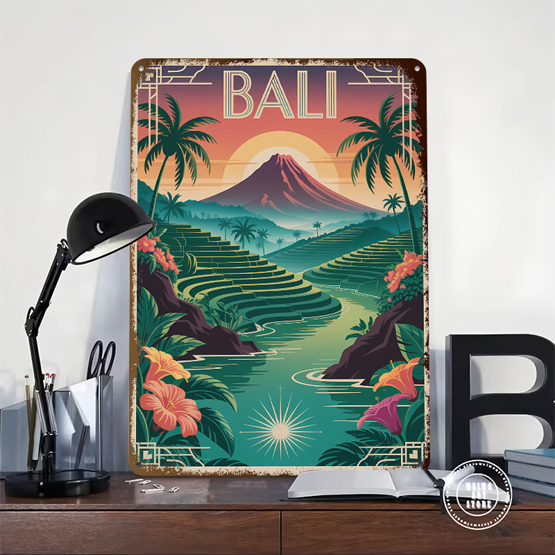 Bali Travel Art Deco Style Pos - مراجعة Home Office Bali وسعره