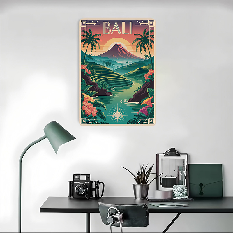 Bali Travel Art Deco Style Pos - مراجعة Home Office Bali وسعره
