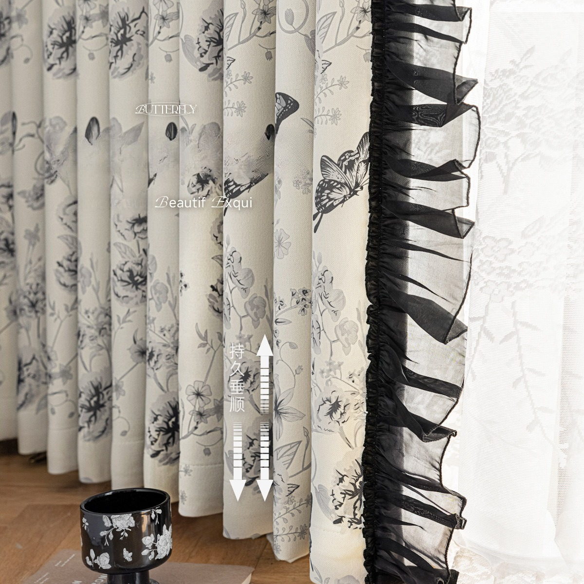 French lace living room curtai - مراجعة Home Office 2024 وسعره