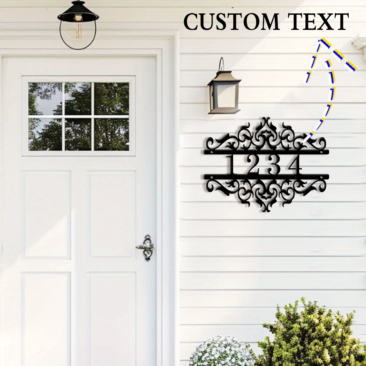 1Pc Custom heart Metal Door St - مراجعة Address Home Office وسعره