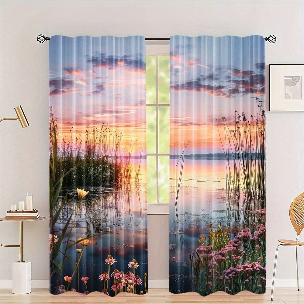 Aesthetic Sunset Nature Curtai - مراجعة Home Office With View وسعره