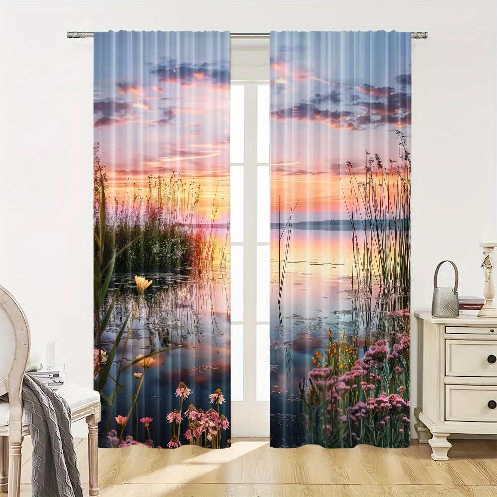 Aesthetic Sunset Nature Curtai - مراجعة Home Office With View وسعره