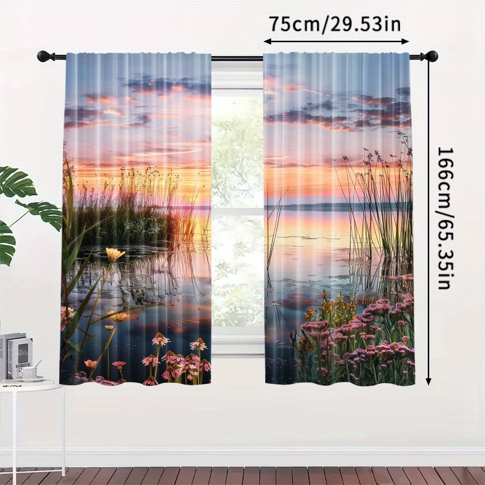Aesthetic Sunset Nature Curtai - مراجعة Home Office With View وسعره
