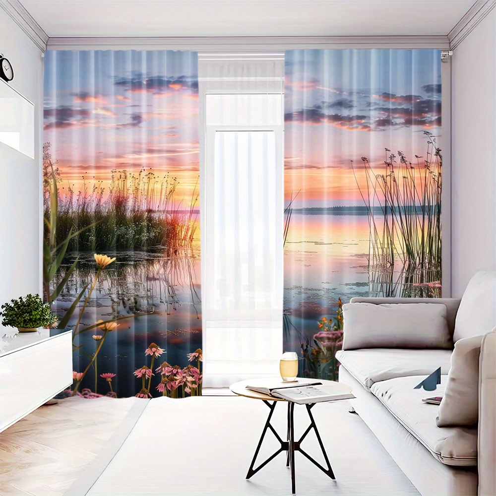 Aesthetic Sunset Nature Curtai - مراجعة Home Office With View وسعره