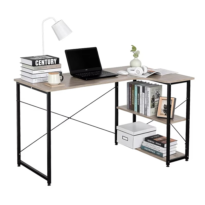 L Shaped Corner Desk With Book - مراجعة Home Office With Bookshelves وسعره