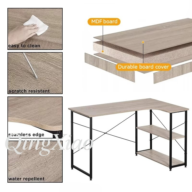 L Shaped Corner Desk With Book - مراجعة Home Office With Bookshelves وسعره