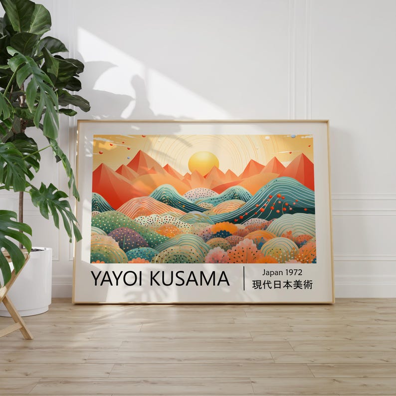 1pc Yayoi Kusama Abstract Land - مراجعة Home Office Youtube وسعره