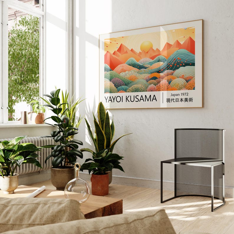 1pc Yayoi Kusama Abstract Land - مراجعة Home Office Youtube وسعره