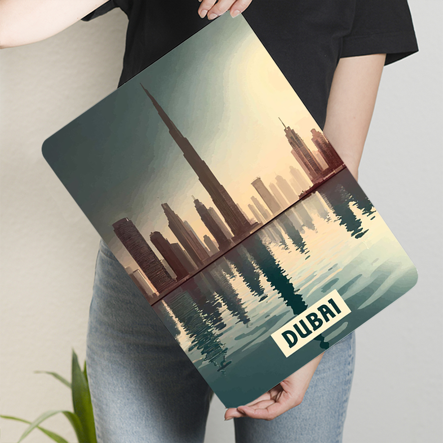 Dubai Skyline at Sunset Metal  - مراجعة Home Office Dubai وسعره