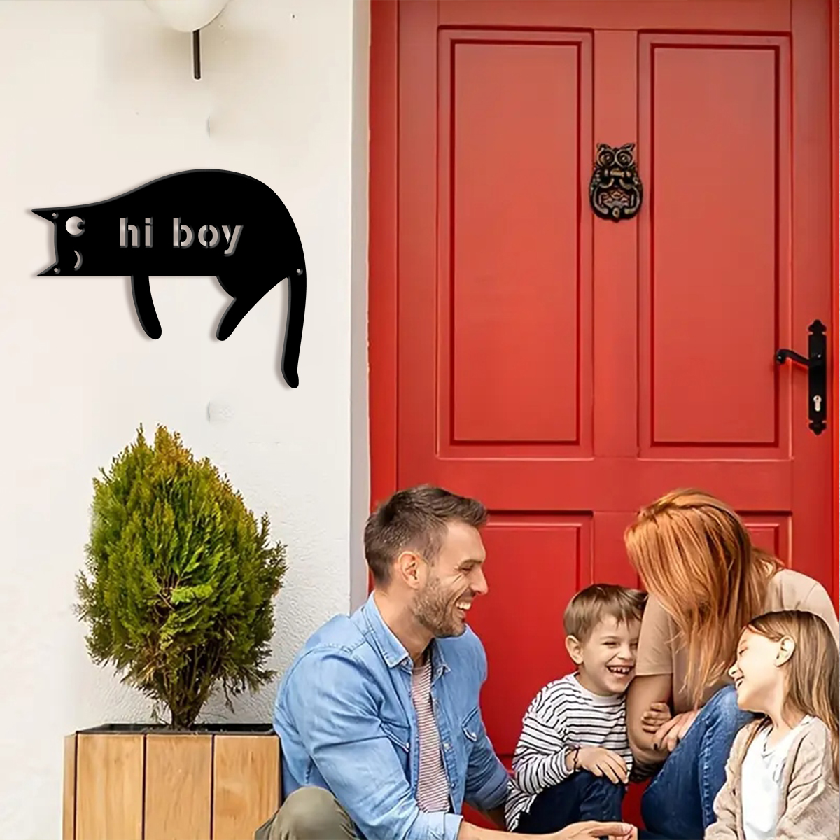 1Pc Custom cat Metal Door Stre - مراجعة Address Home Office وسعره