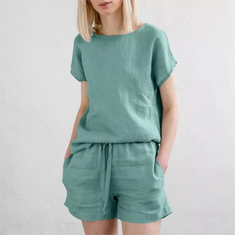 Casual Solid Color Short Sets  - مراجعة Home Office 2024 وسعره