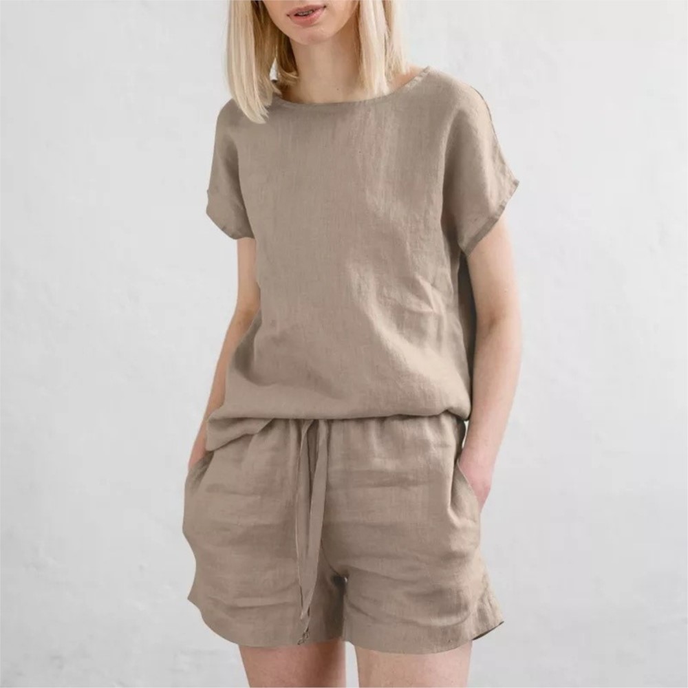 Casual Solid Color Short Sets  - مراجعة Home Office 2024 وسعره