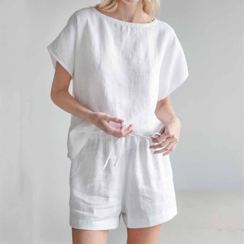 Casual Solid Color Short Sets  - مراجعة Home Office 2024 وسعره