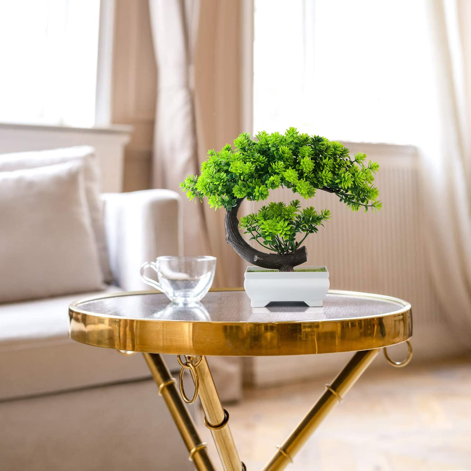Uflower Small Artificial Plant - مراجعة Home Office With Bookshelves وسعره