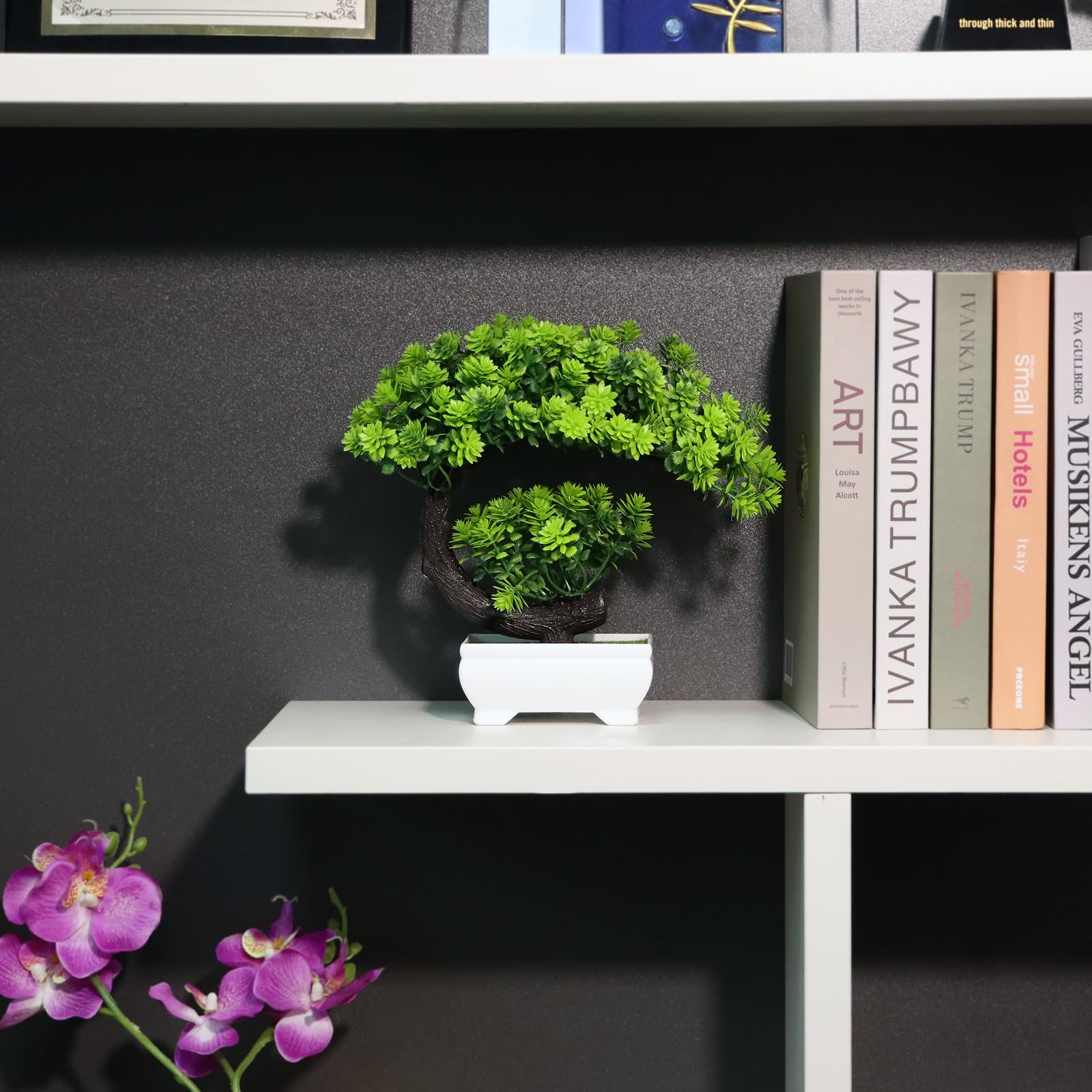 Uflower Small Artificial Plant - مراجعة Home Office With Bookshelves وسعره