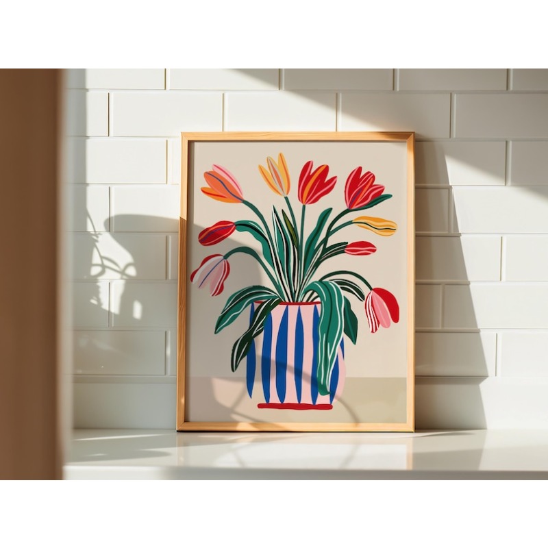 2pcs Tulip Flowers Canvas Wall - مراجعة Home Office Youtube وسعره