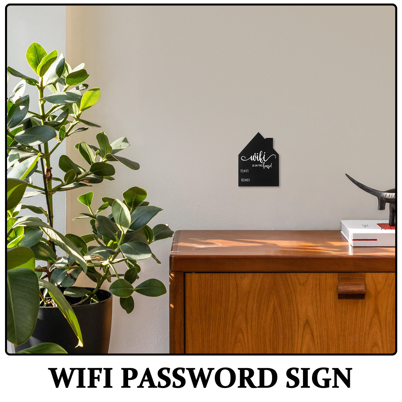 WiFi Password Sign Wooden Hous - مراجعة Home Office Updates وسعره