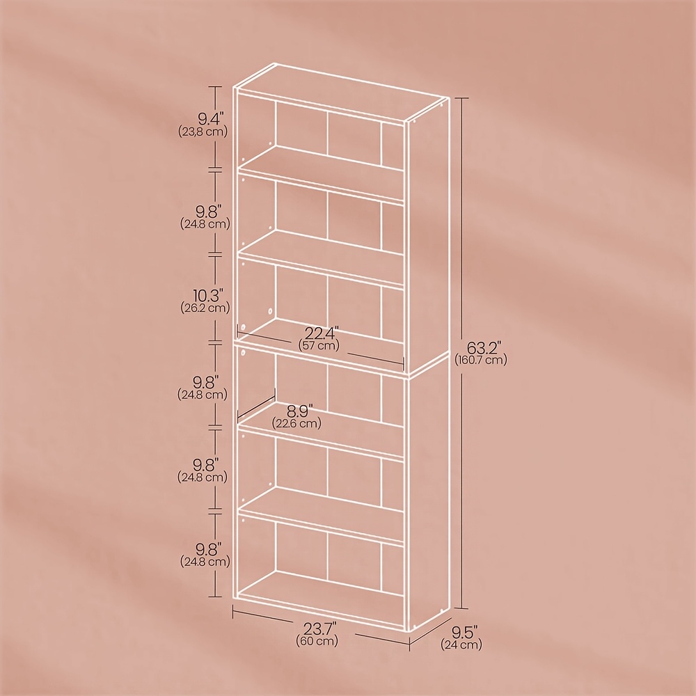 6-Tier Open Bookshelf – Compac - مراجعة Home Office With Bookshelves وسعره