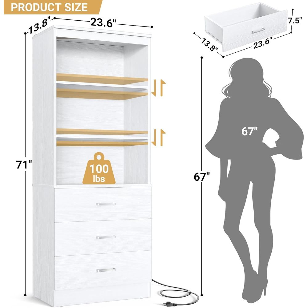 6-Tier White Wooden Bookshelf  - مراجعة Home Office With Bookshelves وسعره