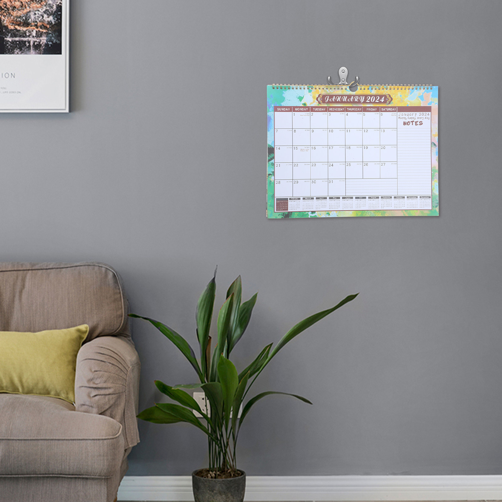 Wall Calendar Large 2024 Month - مراجعة Home Office 2024 وسعره