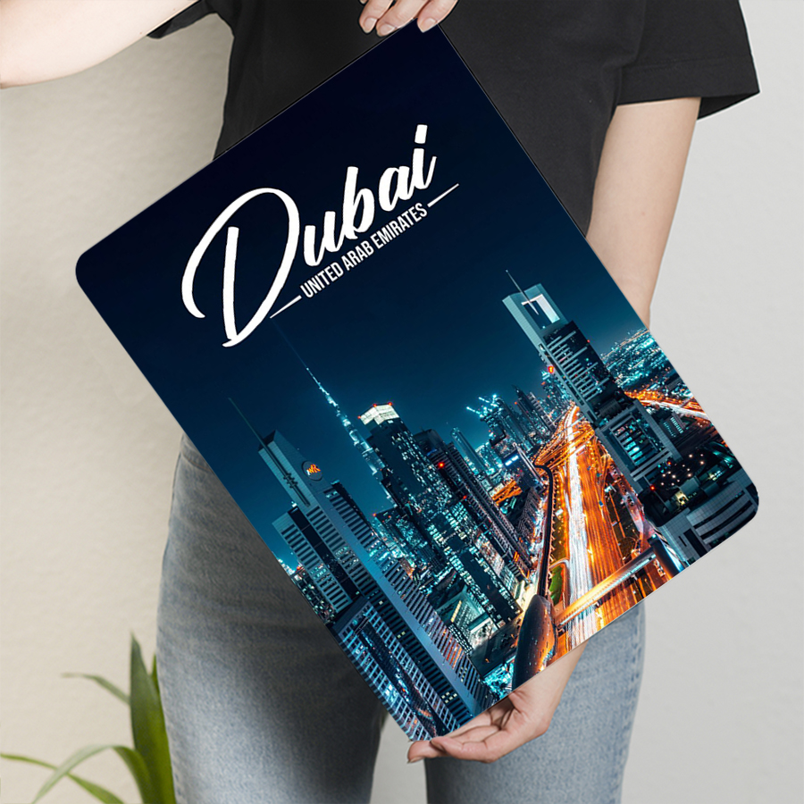 Dubai Skyline Night View Metal - مراجعة Home Office Dubai وسعره