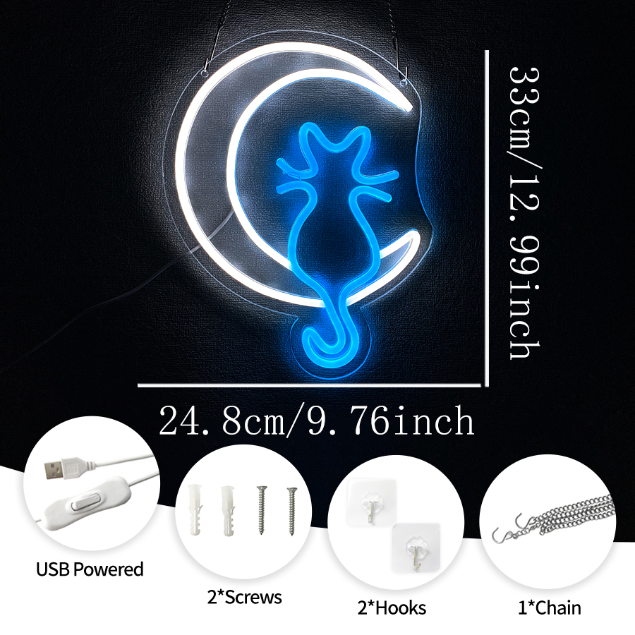 Animation Neon Sign, Moon And  - مراجعة Home Office Icon وسعره