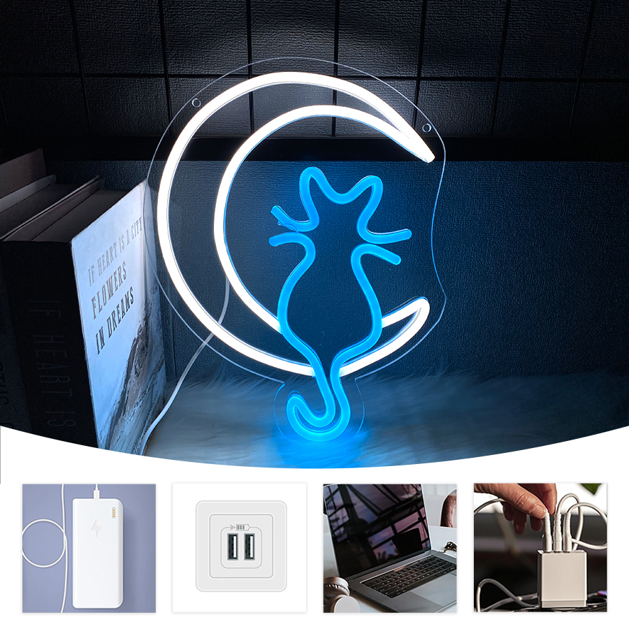Animation Neon Sign, Moon And  - مراجعة Home Office Icon وسعره