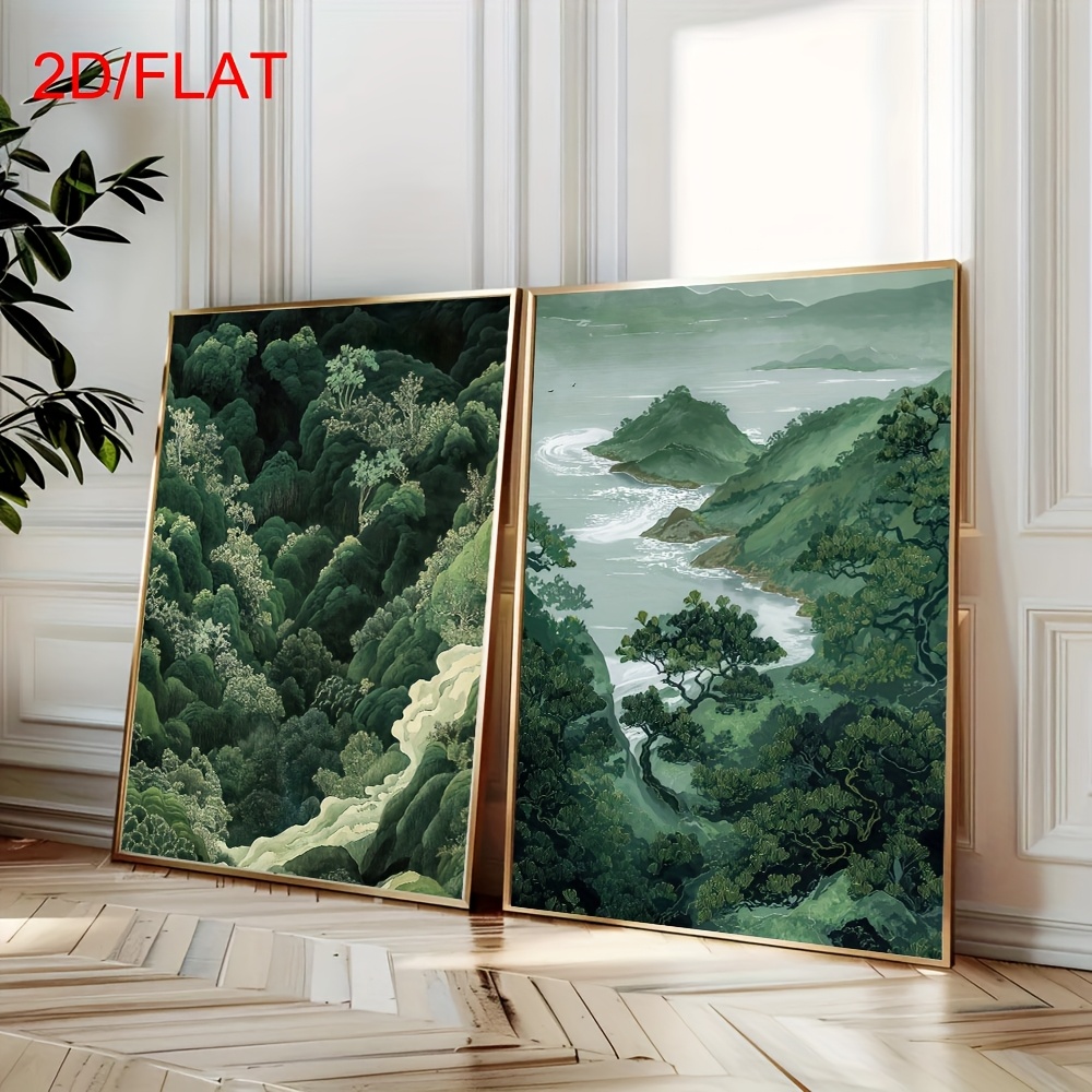 2pcs Modern Green Forest Mount - مراجعة Home Office Youtube وسعره