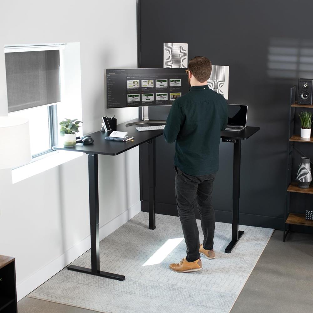 VIVO Corner Standing Desk, 63  - مراجعة Home Office Vivo وسعره