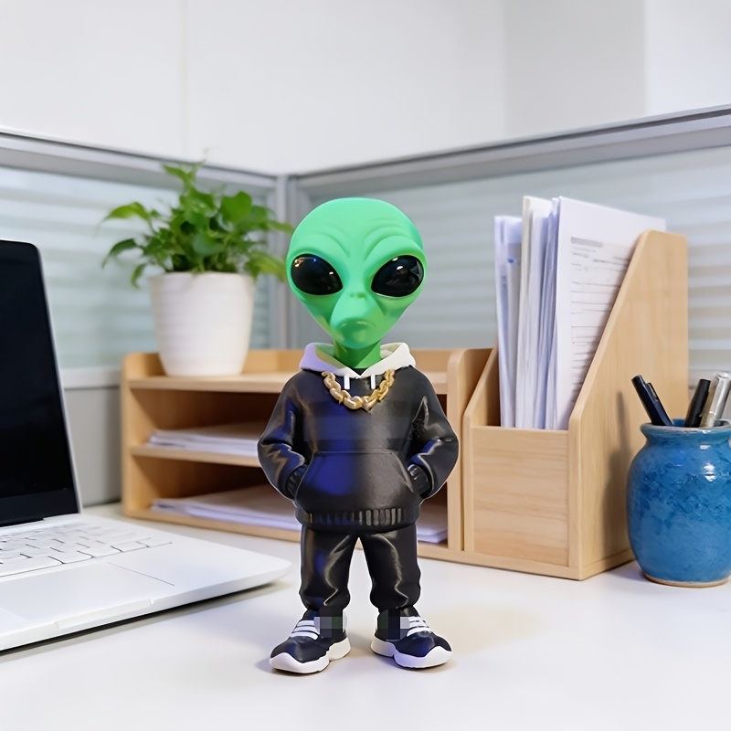 1 Piece Green Alien Figure wit - مراجعة Home Office With Bookshelves وسعره
