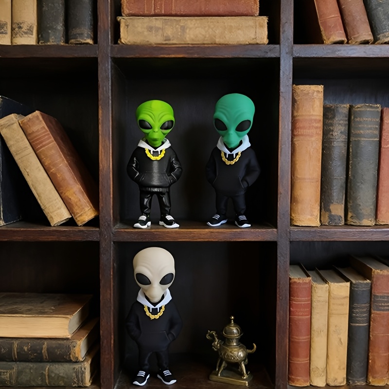 1 Piece Green Alien Figure wit - مراجعة Home Office With Bookshelves وسعره