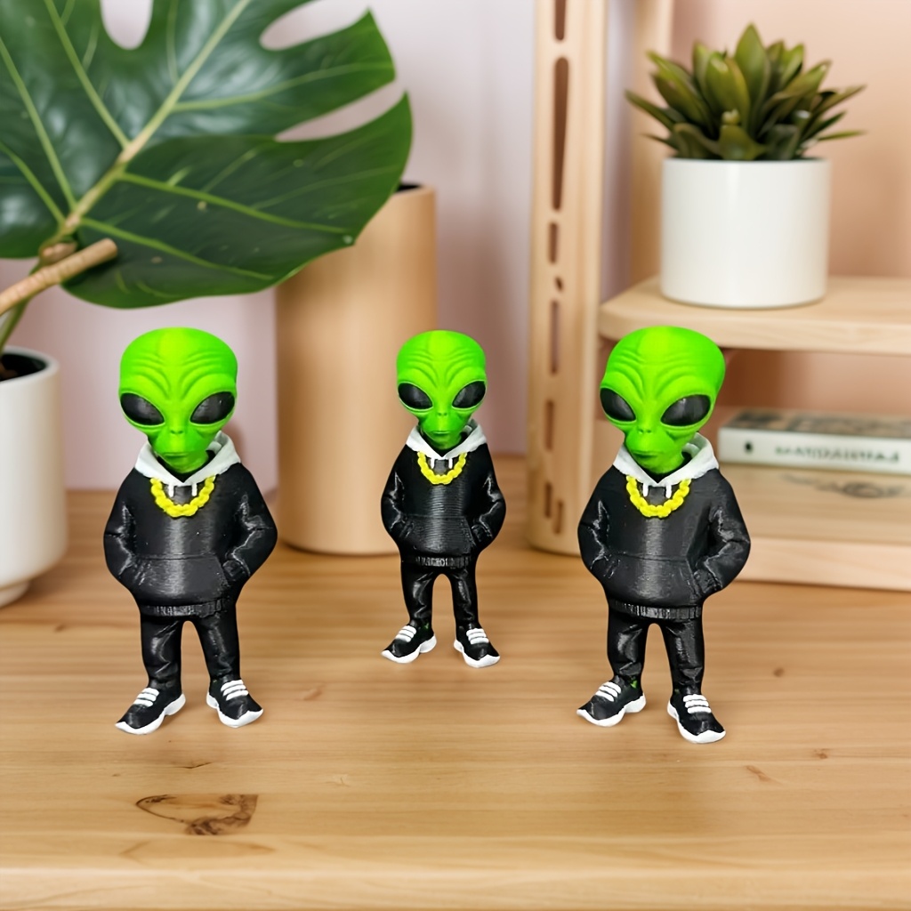 1 Piece Green Alien Figure wit - مراجعة Home Office With Bookshelves وسعره